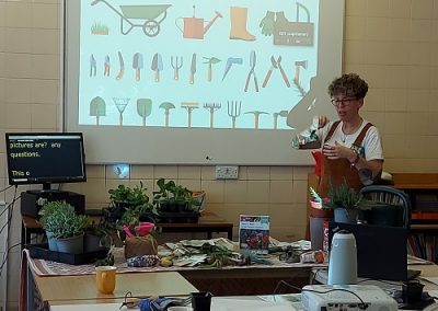 Garden workshop showing slide of tools