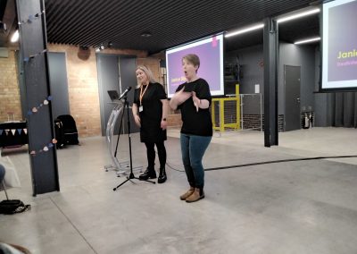 Social Connector Celebration - Becky and interpreter